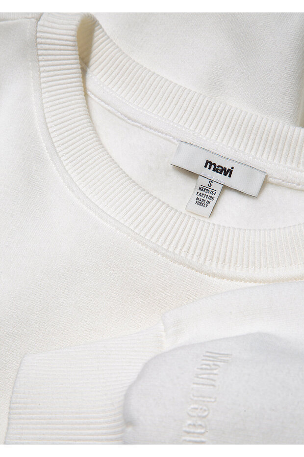 Crew Neck White Basic pulóver 1610198-70057 - 7