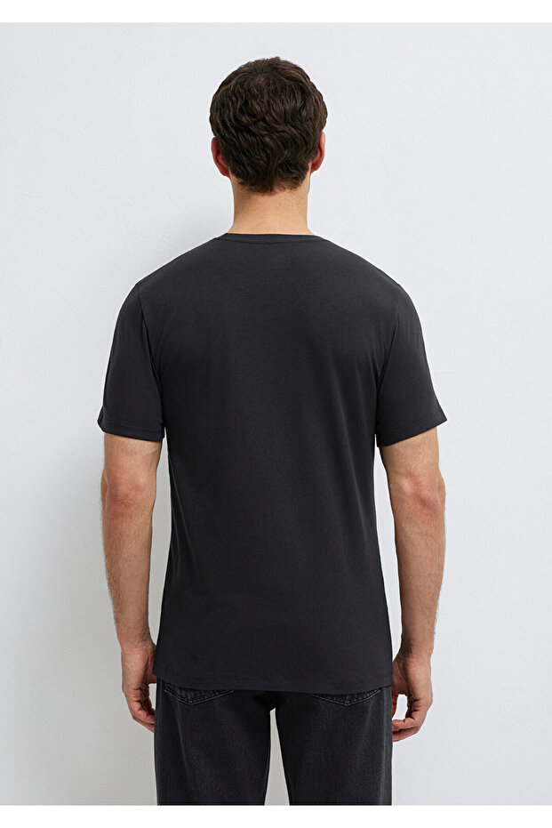 Černé tričko Basic Stretch - Fitted Cut061747-900 - 5