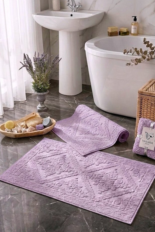 Set of 2 100% Cotton Luxury Jacquard Bath Foot Towels 50X70 cm