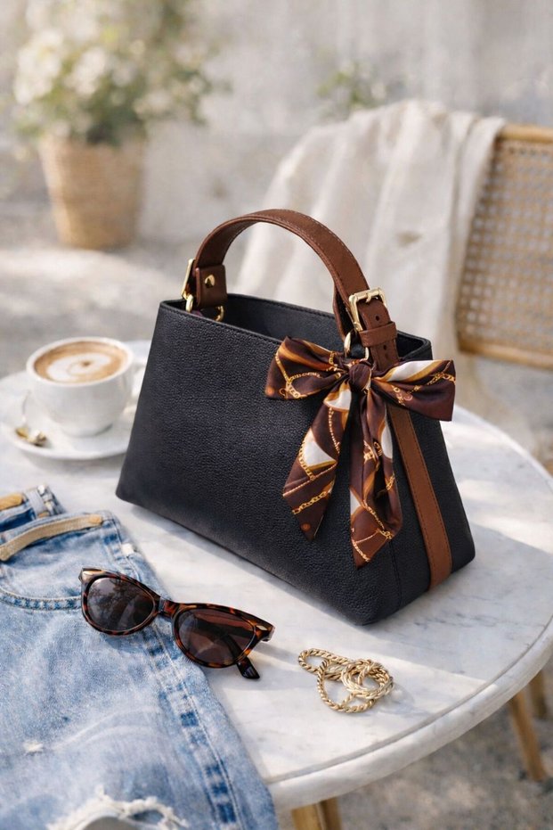 Women's Shawl Accessory Detail Crisscross Straps Shoulder Bag