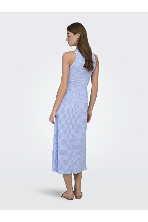 Kadin Mavi Onlcelle S/l Smock Dress Jrs Elbise 15369284-Ultramarin - 5