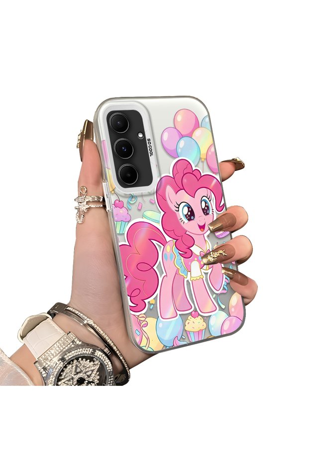 Samsung Galaxy A55 Compatible Hard Acrylic Back Silicone Edge Lens Protection Case Stylish Print Patterns