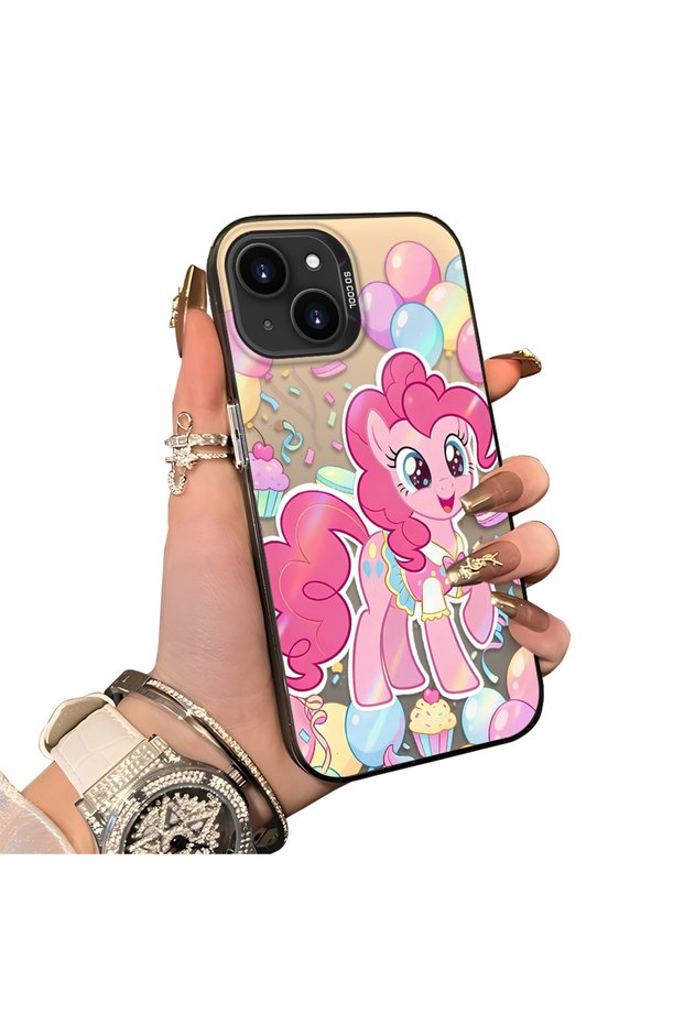 iPhone 13/14 Compatible Hard Acrylic Back Silicone Edge Lens Protection Case Stylish Print Patterns