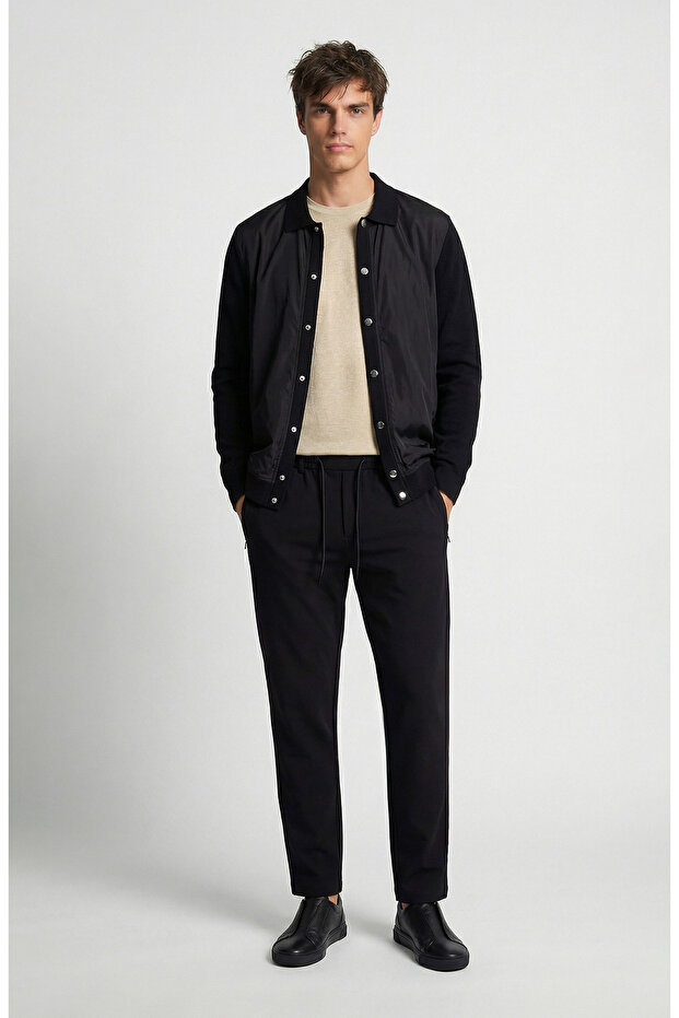 N-Tech Siyah Çıtçıtlı Triko Hırka - 2