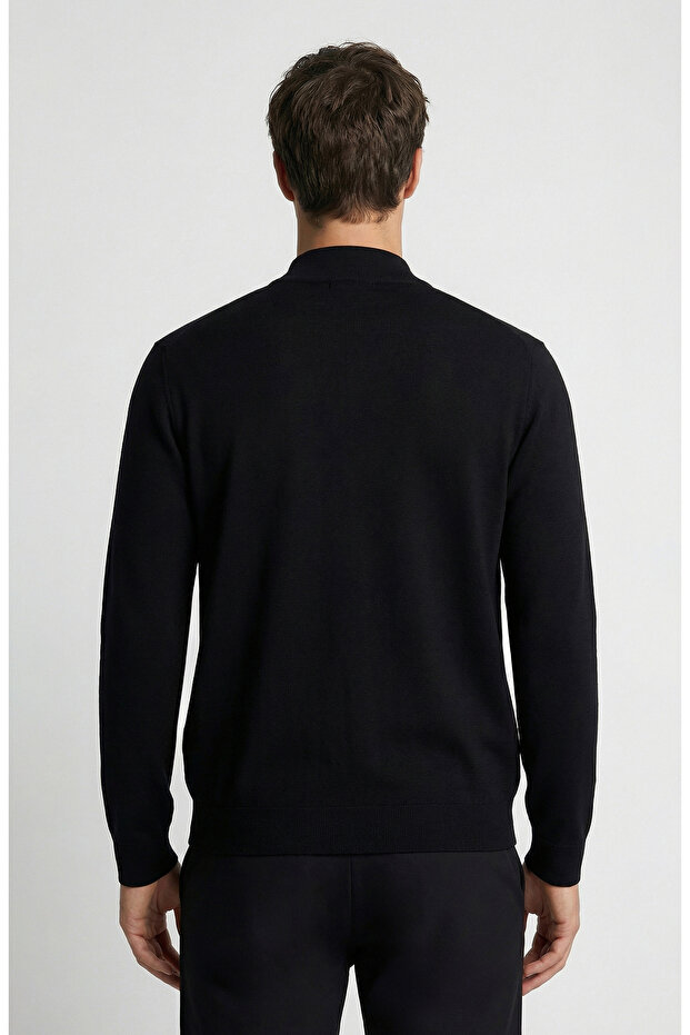 N-Tech Siyah Çıtçıtlı Triko Hırka - 3