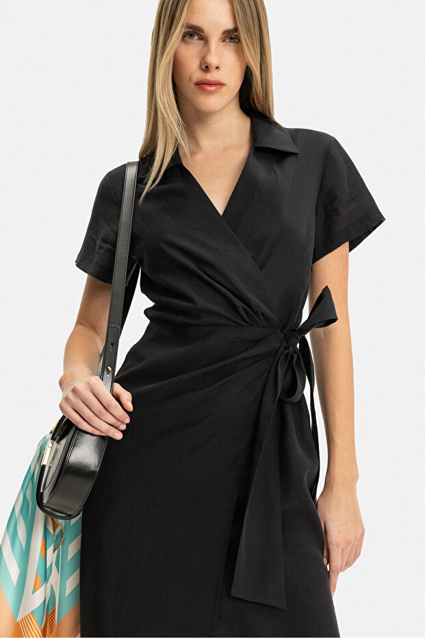 SİYAH MİDİ ELBİSE - 3