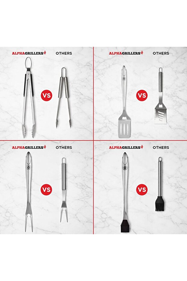 مجموعة أدوات الشواء المكونة من 4 قطع - 3