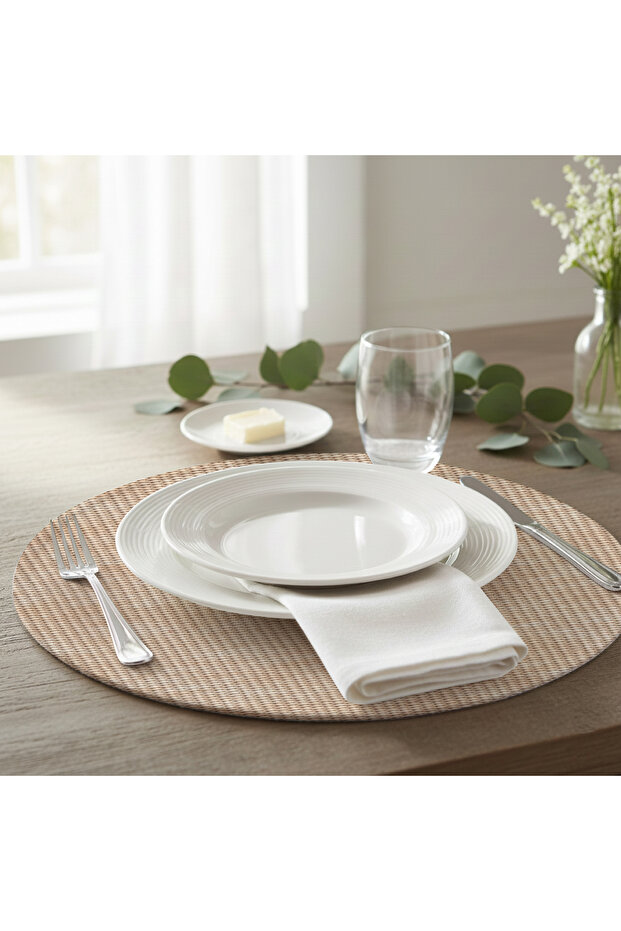 Leather American Placemat / 1 Piece / Supla / Placemats / 34X34 Round
