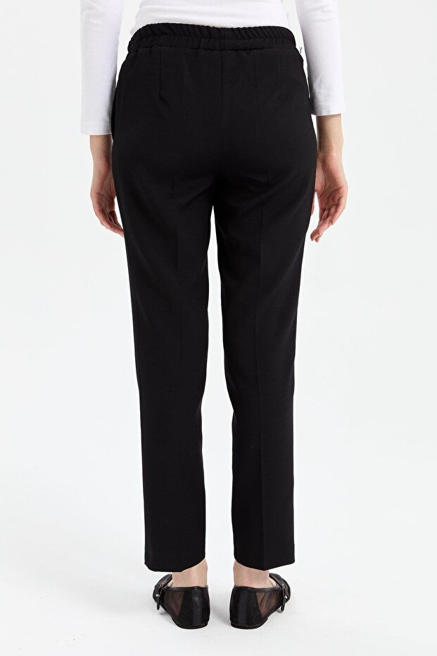 Beli Lastikli Havuç Basic Pantolon Siyah - 4