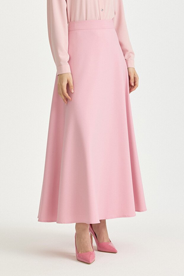 Kloş Poly. Viskon Etek Pembe - 2