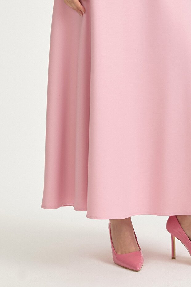 Kloş Poly. Viskon Etek Pembe - 3