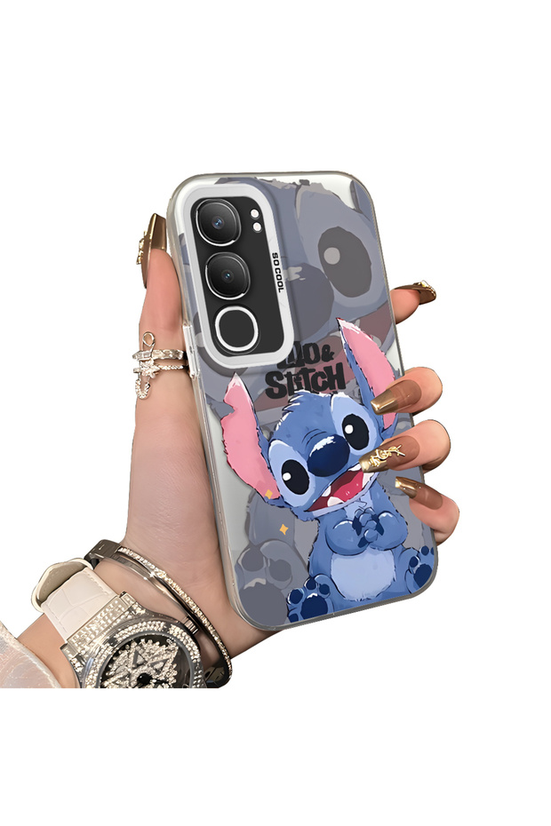 Vivo Y29 5g Compatible Hard Acrylic Back Silicone Edge Lens Protection Case Stitch Patterned