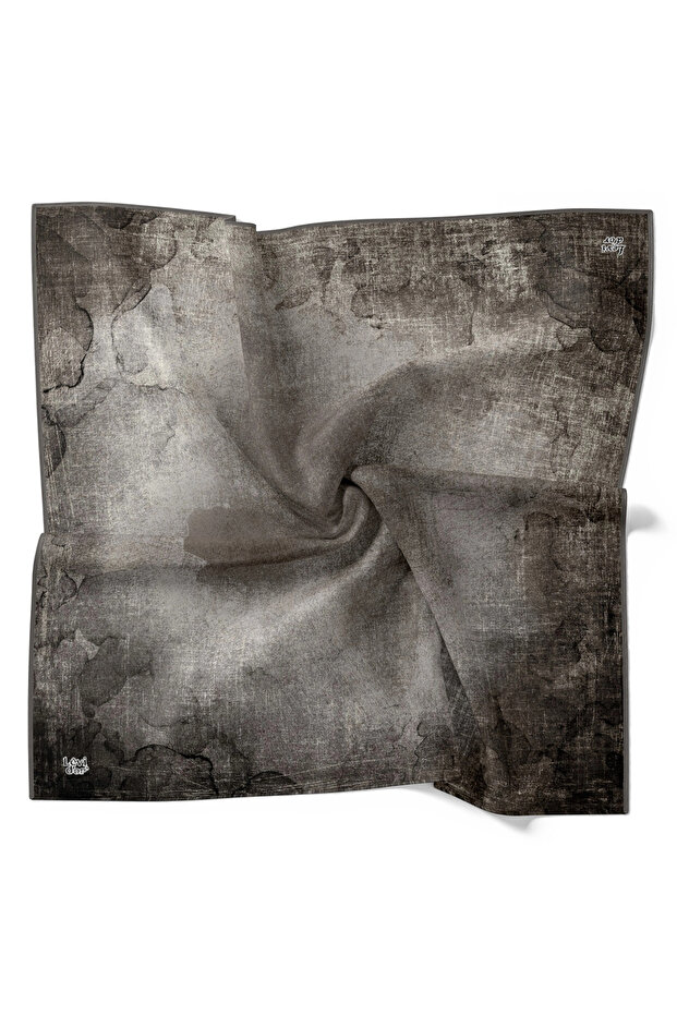 وشاح تينسل بنمط الباتيك باللون الرمادي - 2