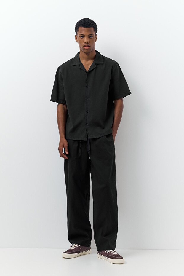 Keten kısa kollu gömlek - 2