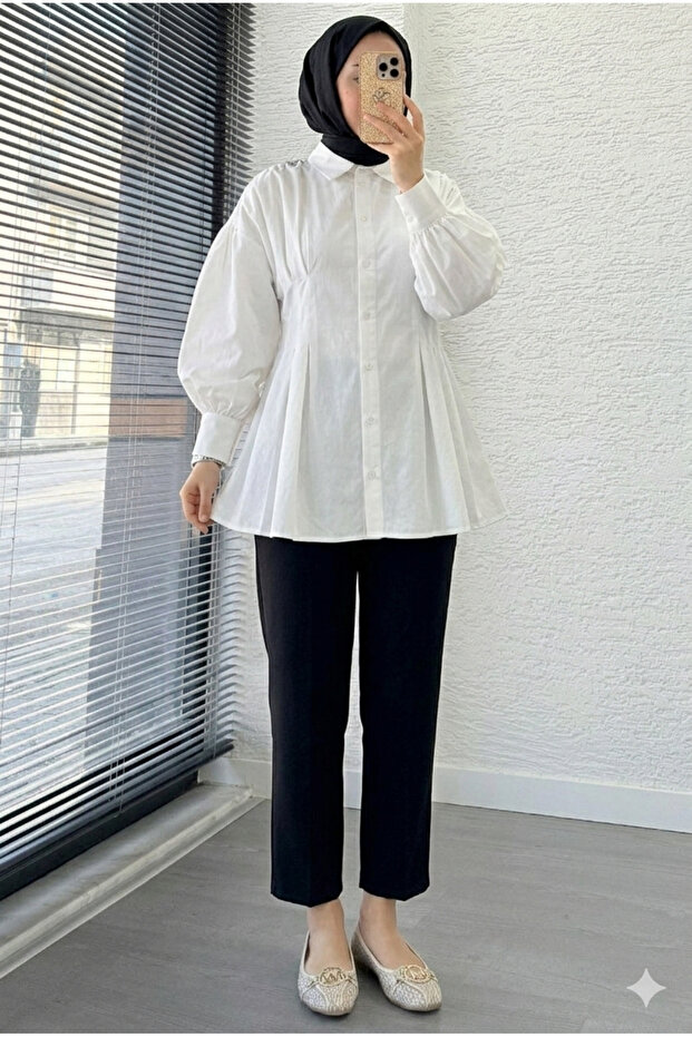 Women's Premium Tunic with Pencil Detail - White