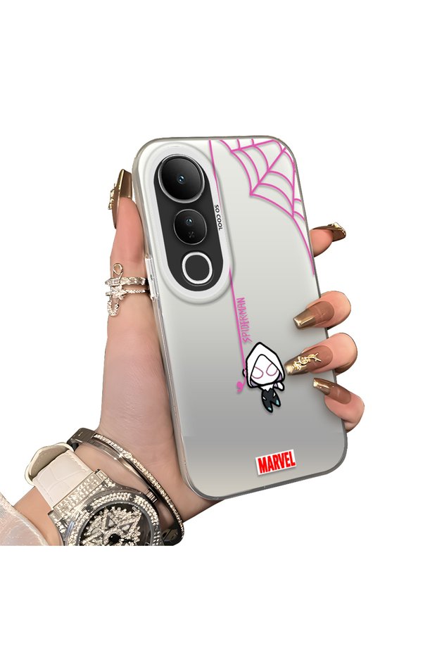 Vivo V50 Lite 4G/5G Compatible Hard Acrylic Back Silicone Edge Lens Protection Case Spiderman