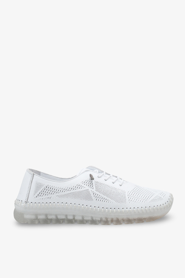 Mapls Women's Genuine Leather Casual Shoes - White