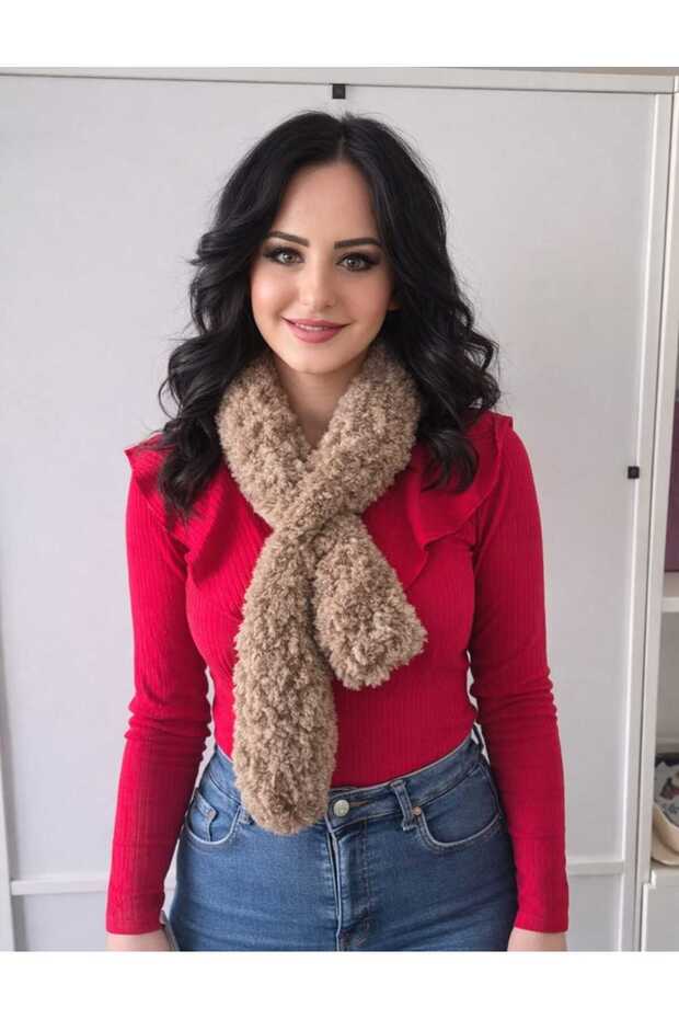 Puffy Milk Coffee Handmade Scarf & Neck Warmer