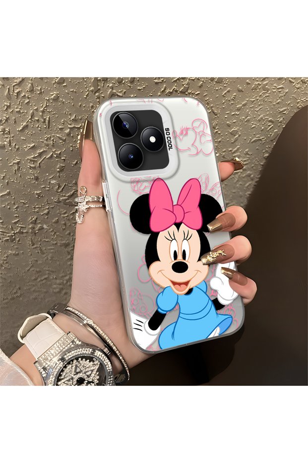 Realme C51/C53 Compatible Stylish Minnie Mouse Patterned Shockproof Phone Case