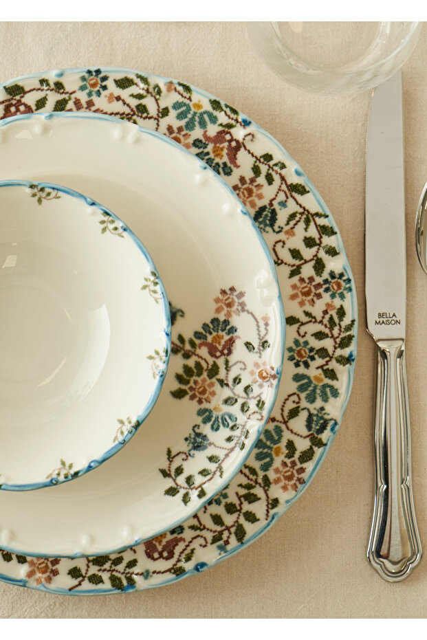 Vintage 36 Parça Sofra Seti Mavi - 5