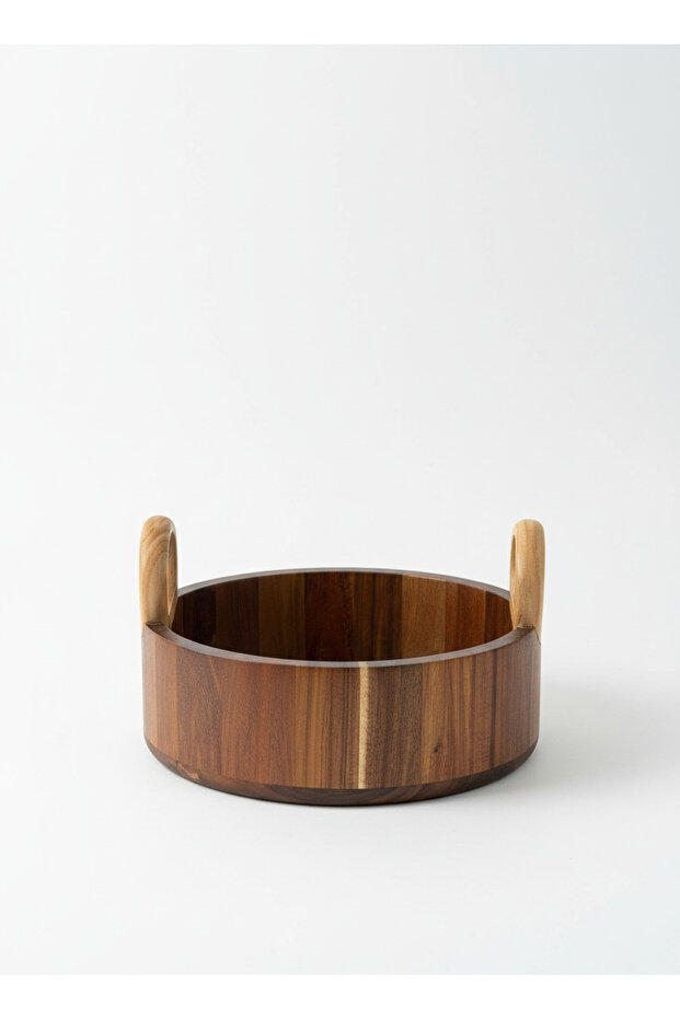 Acacia Wood Bowl with Handle 25.5X15 cm Decorative Bowl Presentation Bowl