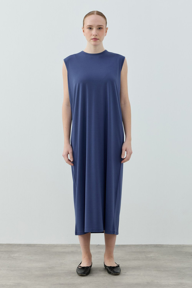 Merwish Sleeveless Model Underwear Dress 1614 Navy Blue