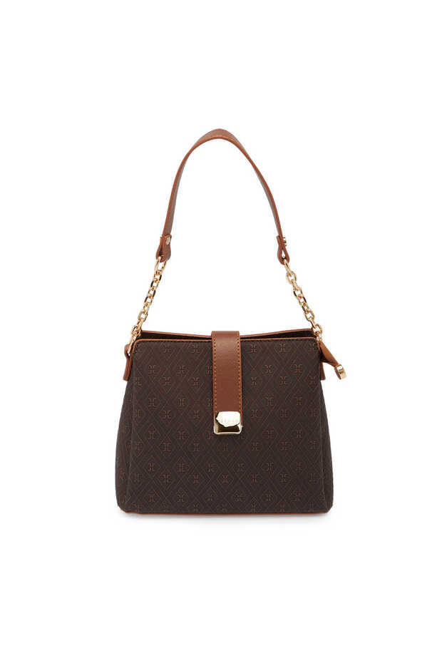 Brown Print Women's Shoulder Bag - S26Y1Pr09178-R9C