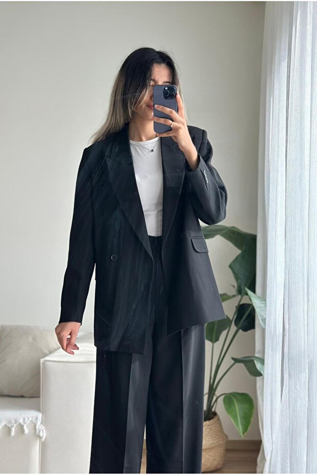 Blazer Jacket Pants Bottom Top Set - 3