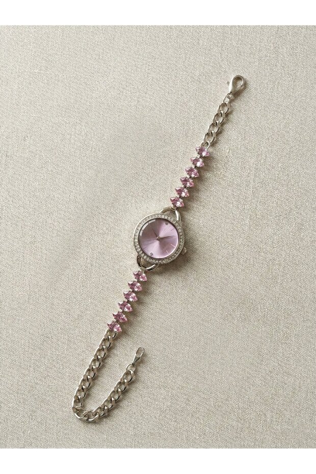 Women's Shuttle Stone and Chain Cord Wristwatch