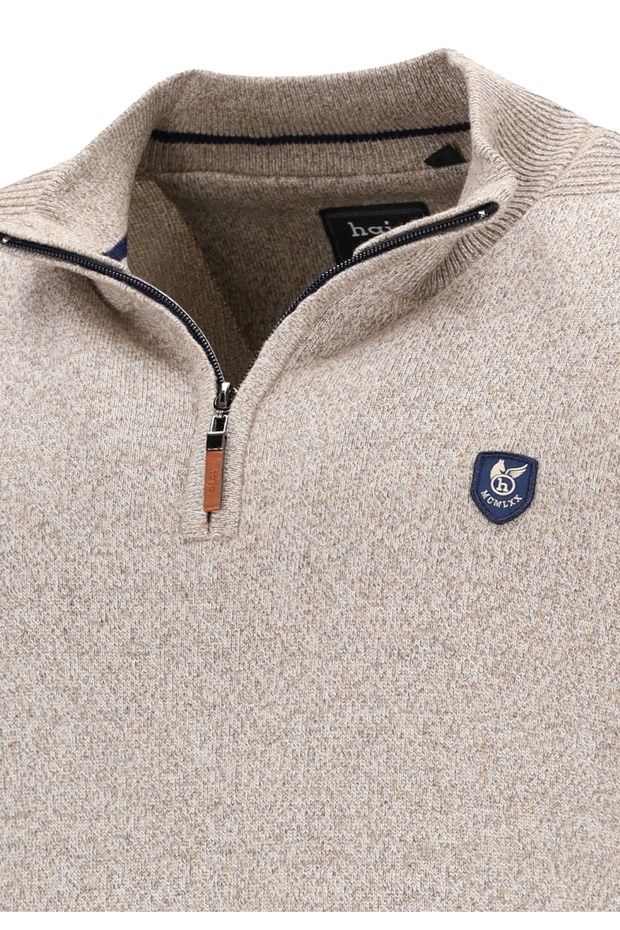 Pullover Jaspé Strickpullover Troyer - 4