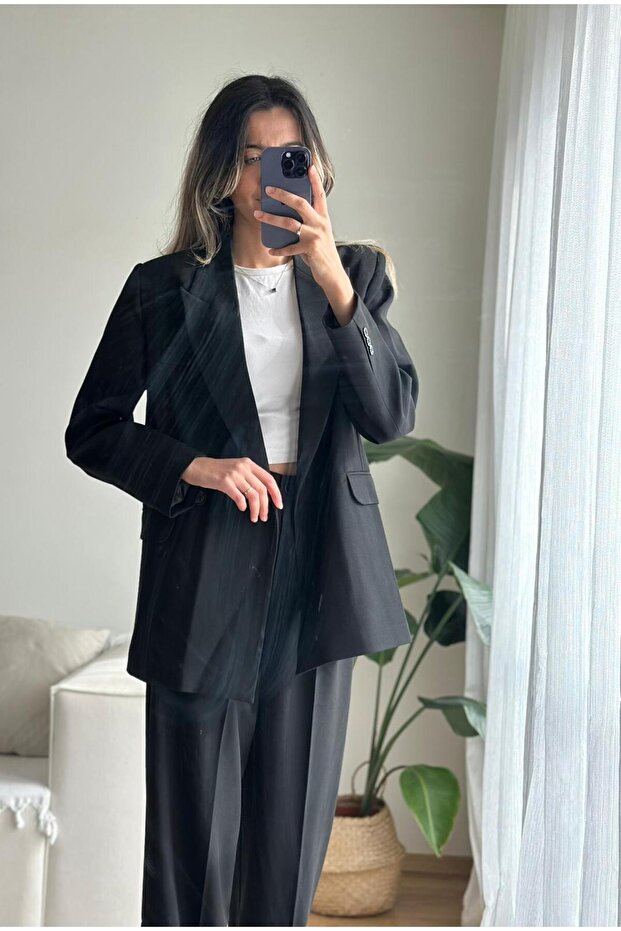 Blazer Jacket Pants Bottom Top Set - 5