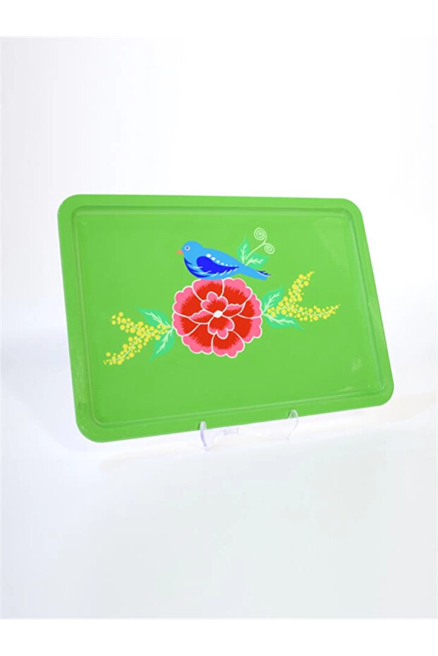 Rectangular Tray with Green Bird (22X33 cm)