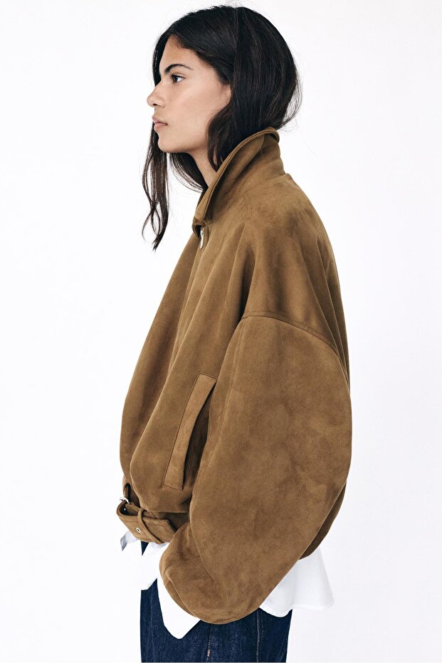 Suni süet bomber ceket - 2