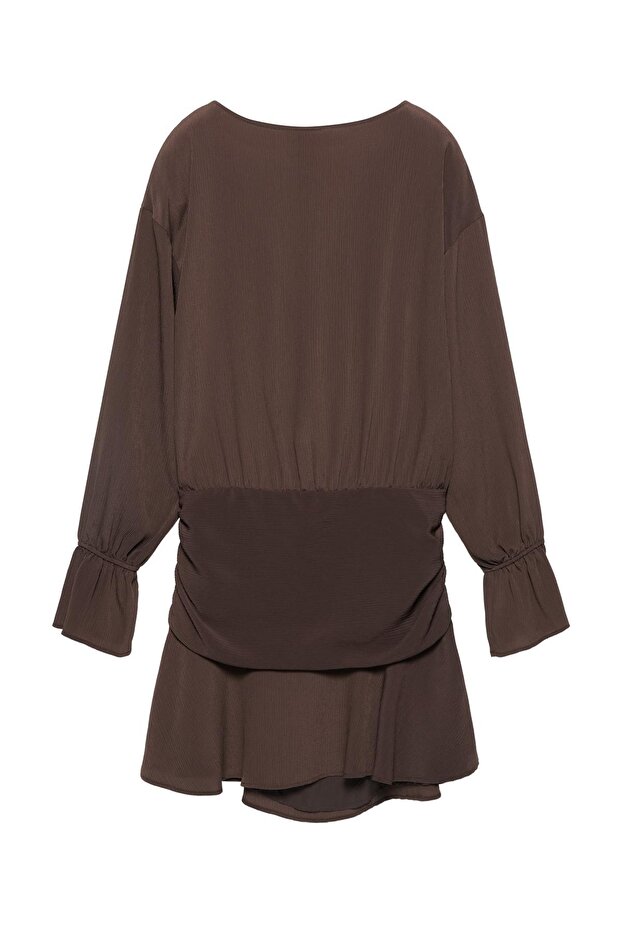 Fırfırlı kısa elbise - 3