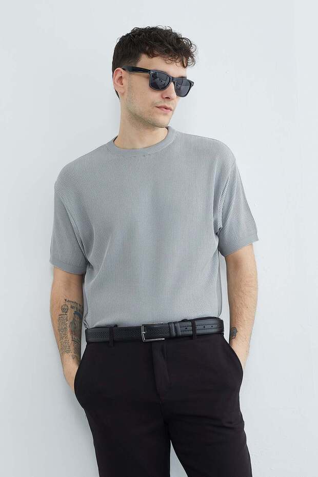 Thessaloniki Knitted Patterned Knitwear T-Shirt