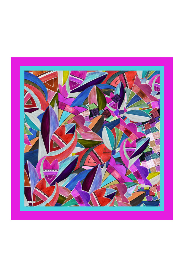 وشاح وردي اللون 90X90 نقي الملمس