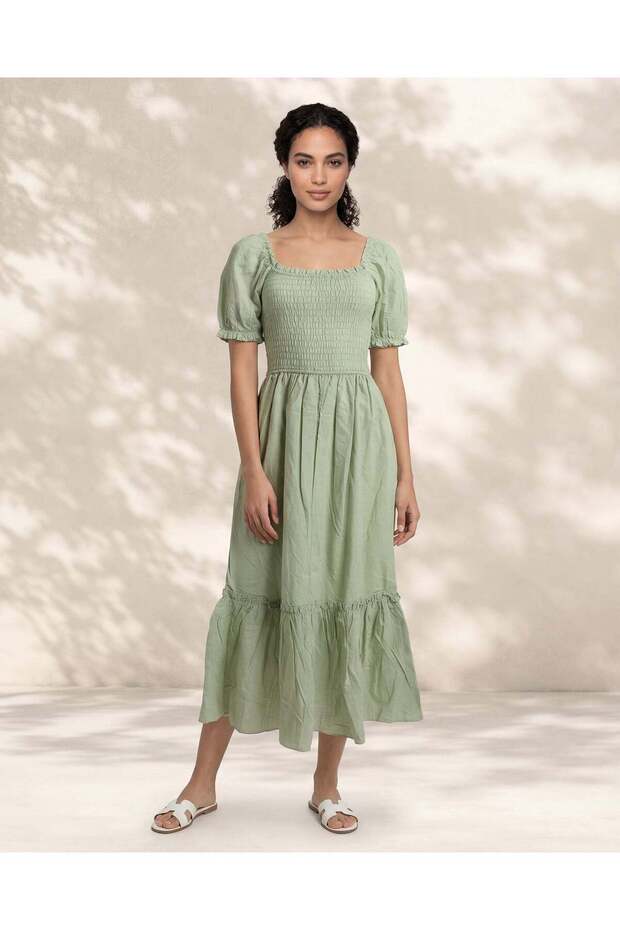 Women Green Midi Dress