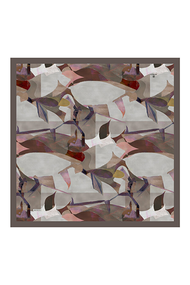 وشاح بني 90X90 نقي الملمس