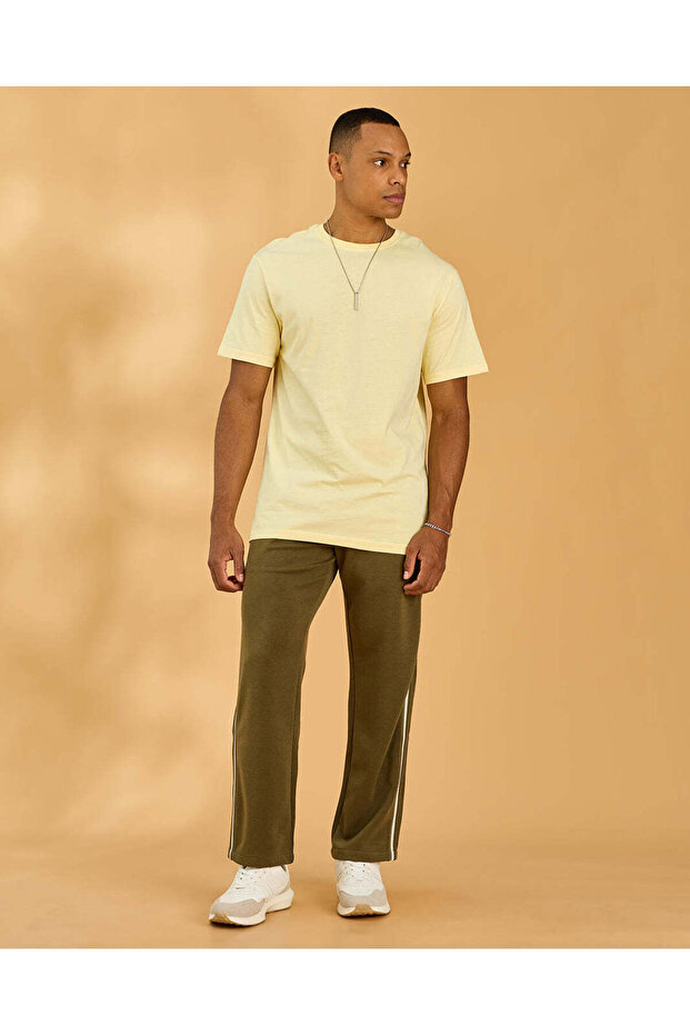 Men Yellow Basic Solid T Shirt - 2
