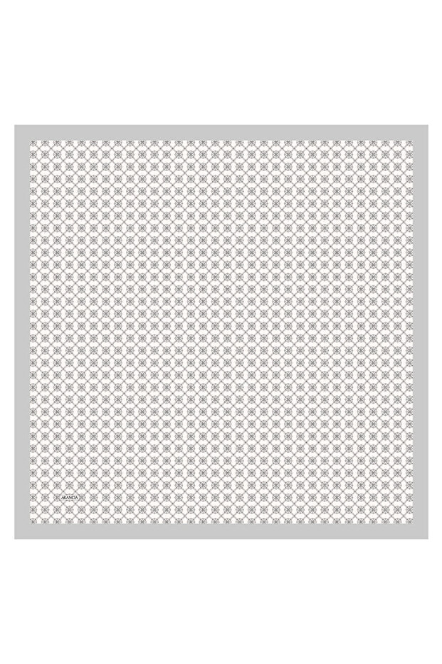 وشاح حريري رمادي مقاس 90×90