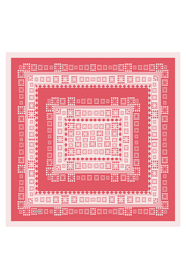وشاح حريري وردي مقاس 90×90