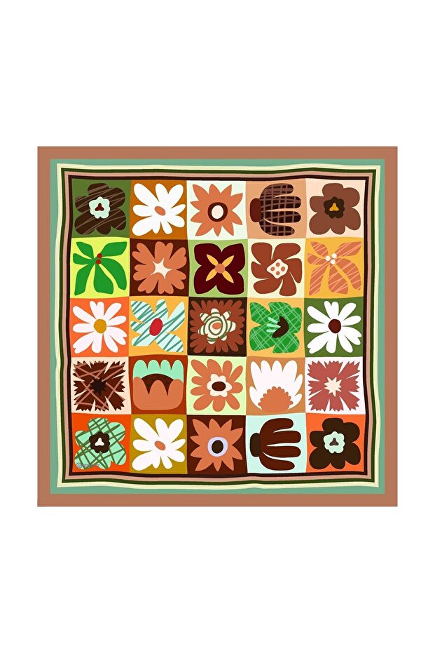 وشاح Twill منقوش بالزهور
