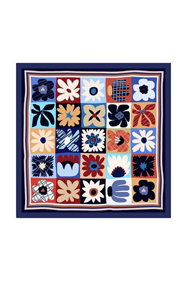 Floral Print Twill Scarf