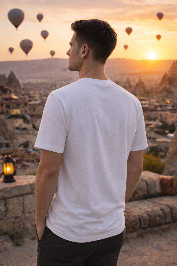 Ανδρικό μπλουζάκι Trend Crew Neck Basic Λευκό - 4