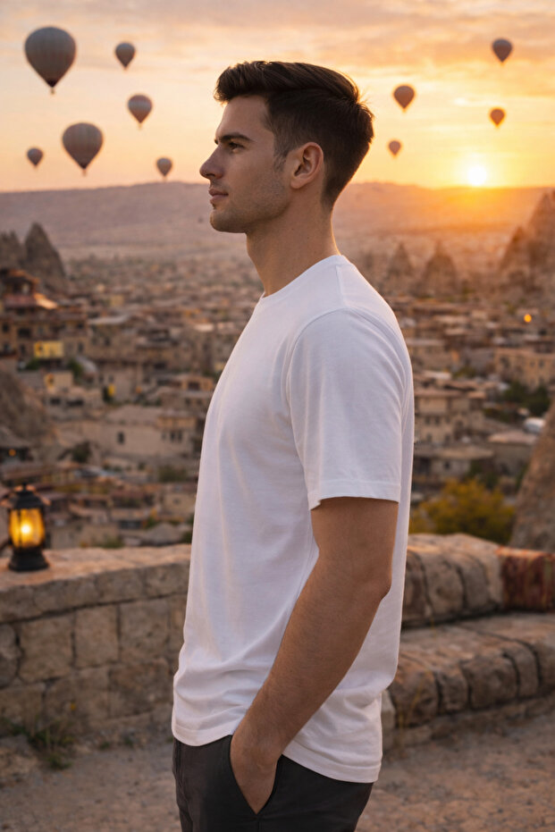 Ανδρικό μπλουζάκι Trend Crew Neck Basic Λευκό - 2