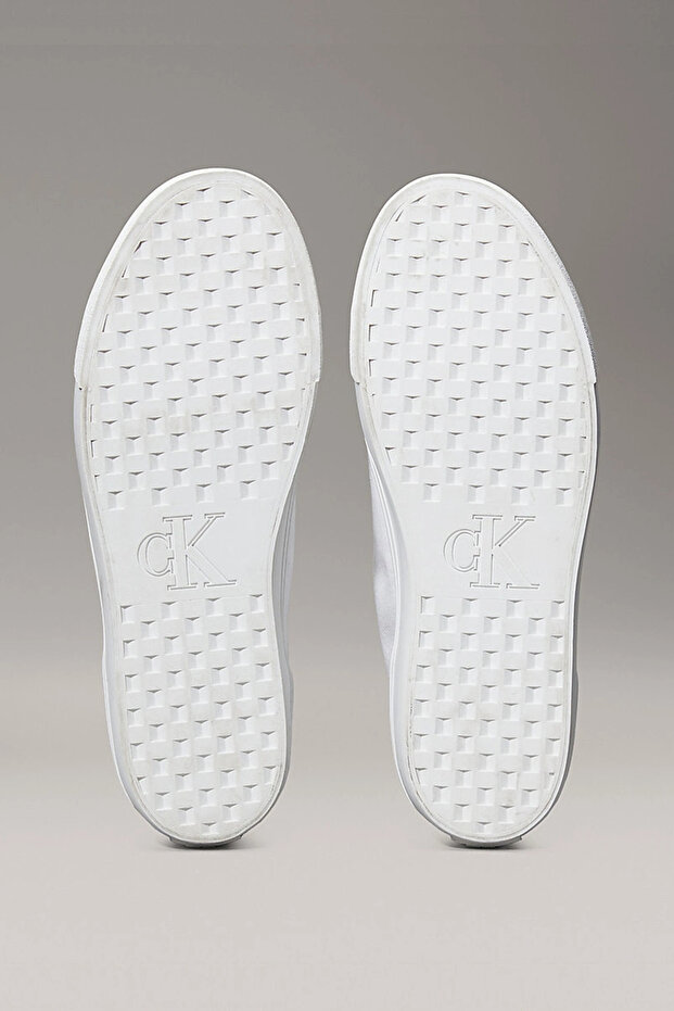 Vulkanize Flatform Düşük Bilekli Kanvas Monogram Kadın Beyaz Sneaker YW0YW01763-01W - 7