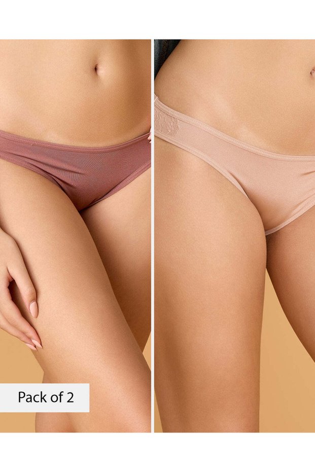 Women Assorted 2-Pack Sequin Lace Bikini Briefs