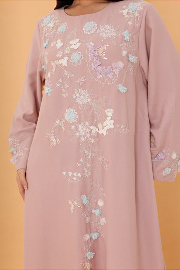 Sand Pastel Blossom Jalabiya - 2