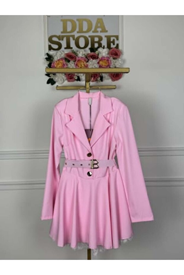 Jachetă lungă cu funde - Alb - 7