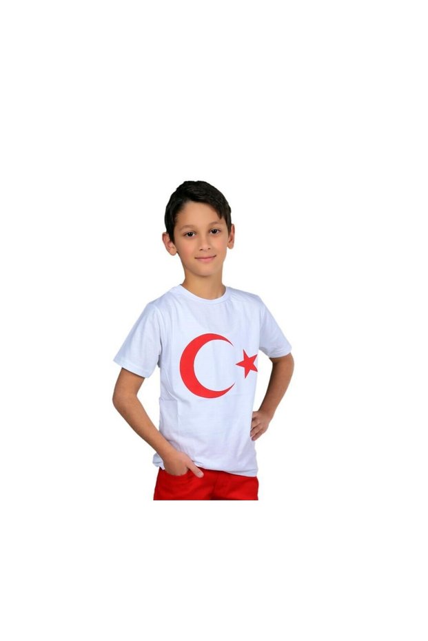 23 April Show Outfit - Ayyıldız Printed White T-Shirt